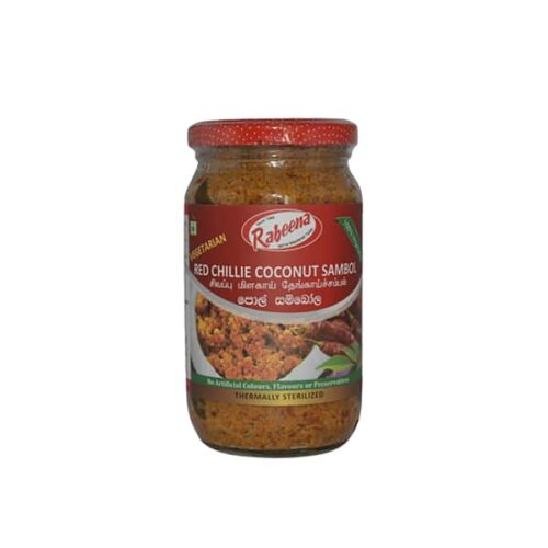 Rabeena - Red Chillie Coconut Sambol 325g Rabeena - Red Chillie Coconut Sambol - 325g