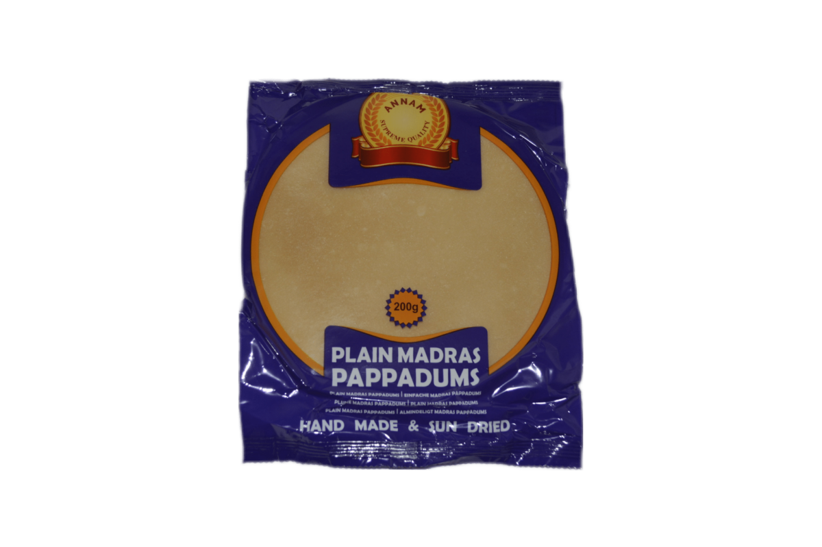 Annam - Plain Madras Pappadums (India) 200g Annam - Plain Madras Pappadums (India) 200g