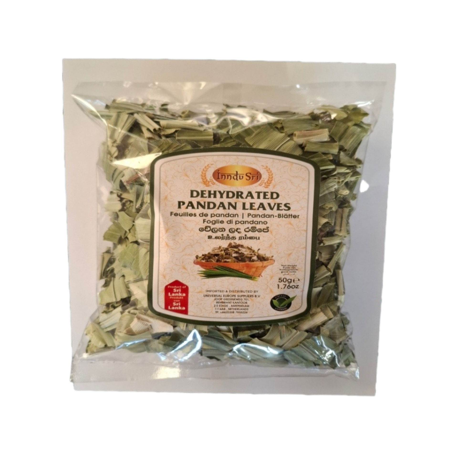 Inndu Sri – Dehydrated Pandan (Rampe) Leaves – 50g